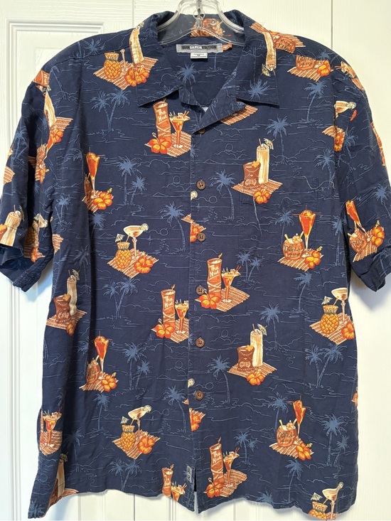 Quiksilver Other - Quiksilver Silver Edition Vintage Tiki Cocktail Aloha Hawaiian Shirt M